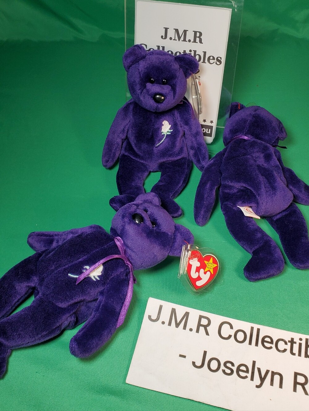 ty beanie babies princess diana 1997 bear set of 3 vintage collectibles with tag